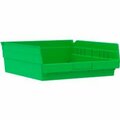 Akro-Mils Shelf Storage Bin, Plastic, Green, 12 PK 30170GREEN
